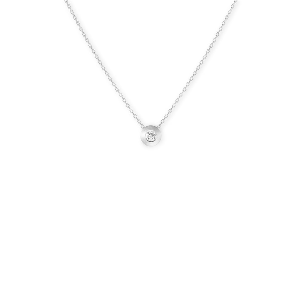 18k white gold and diamond slider pendant