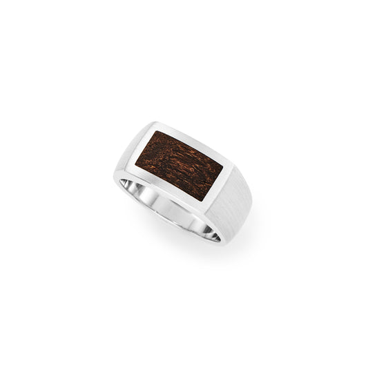 Silver and African Blackwood signet ring