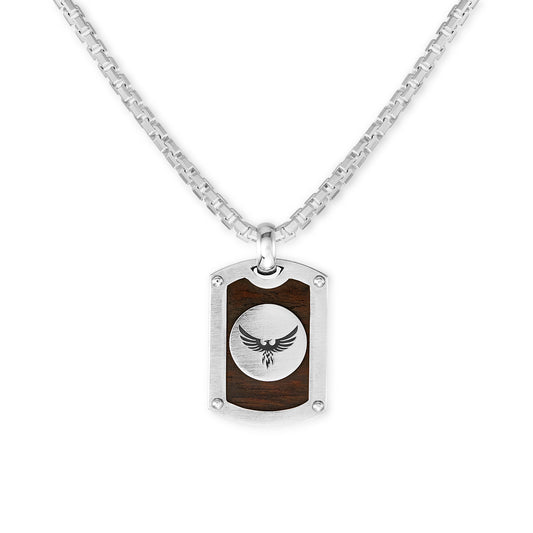 Silver and African Blackwood Phoenix pendant