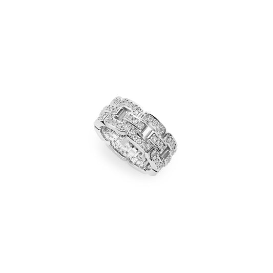 18k white gold and diamond chain link eternity ring