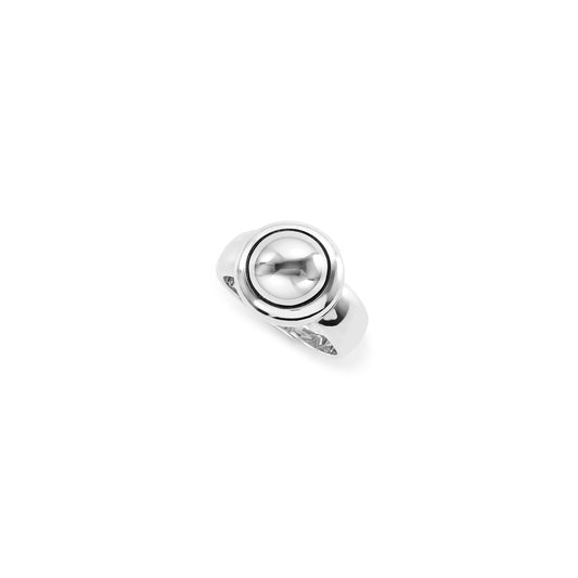 Silver domed ring