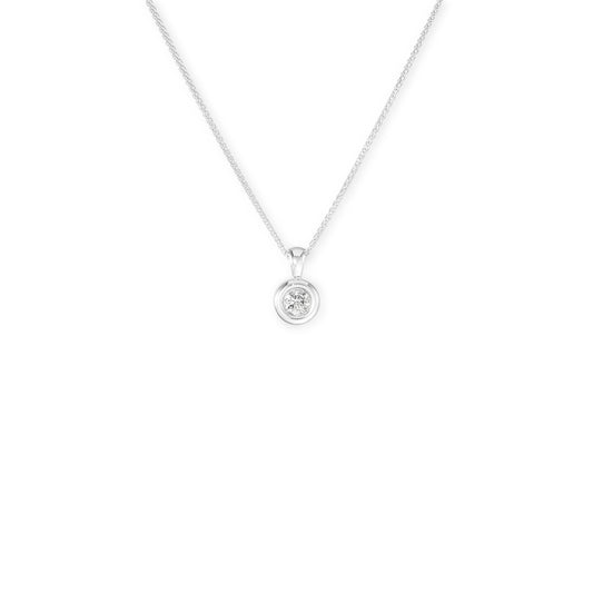 18k white gold and diamond donut set pendant