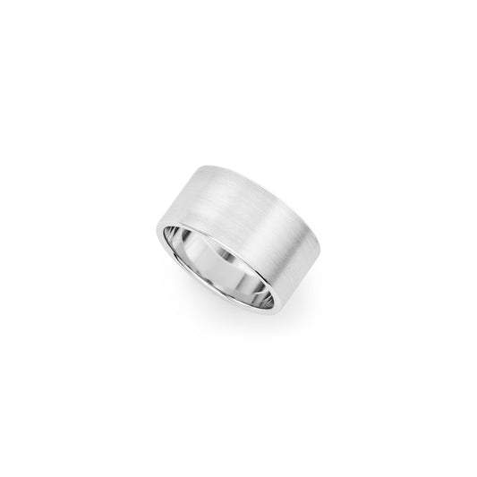 Silver wide flat ring