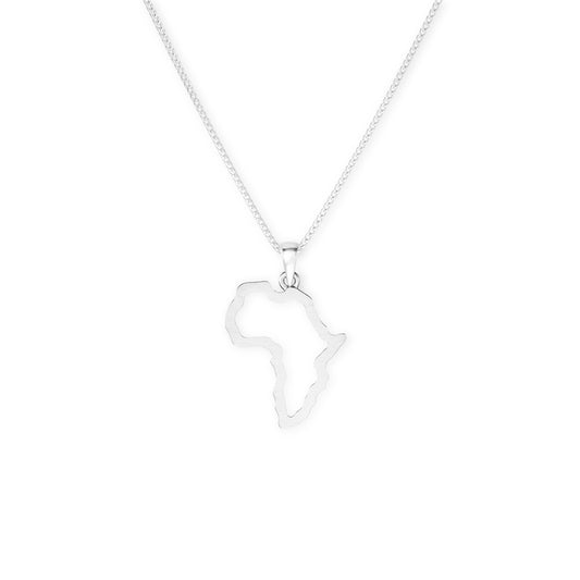 Silver large open Africa pendant