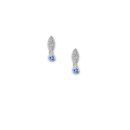 18k white gold, diamond and tanzanite stud earrings