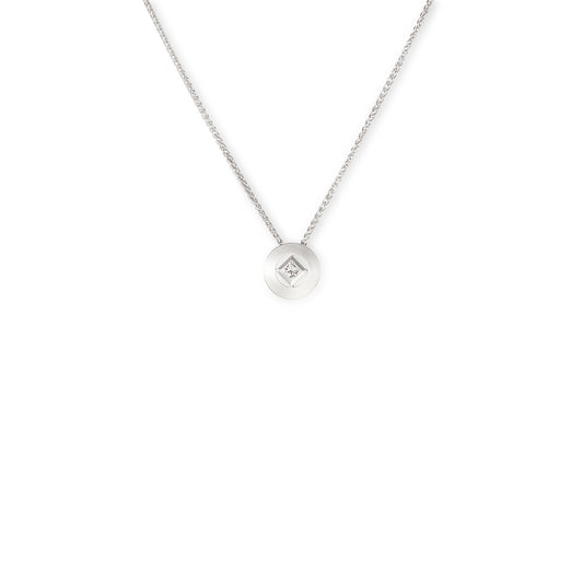 18k white gold and diamond slider pendant
