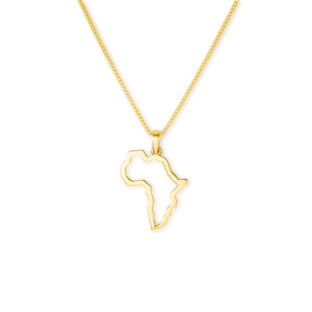 18k yellow large open Africa pendant