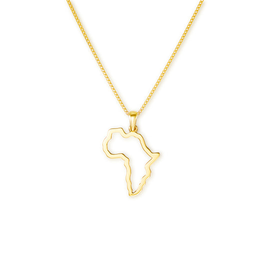 18k yellow large open Africa pendant