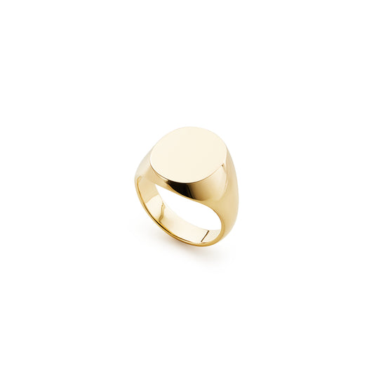 18k yellow gold oval signet ring