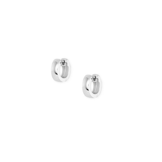 Silver mini rounded huggie earrings