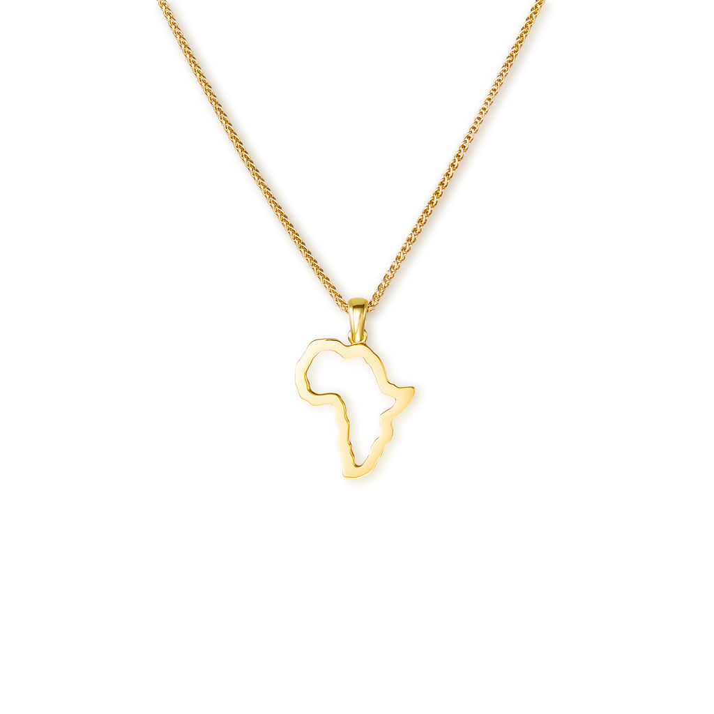 18k yellow small open Africa pendant