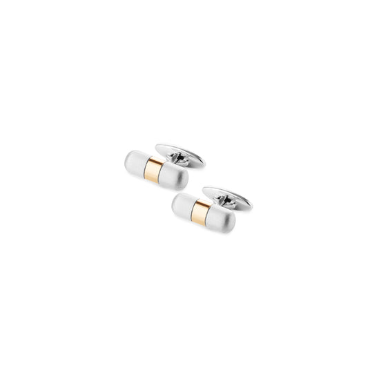 Silver and 9k yellow gold capsule cufflinks