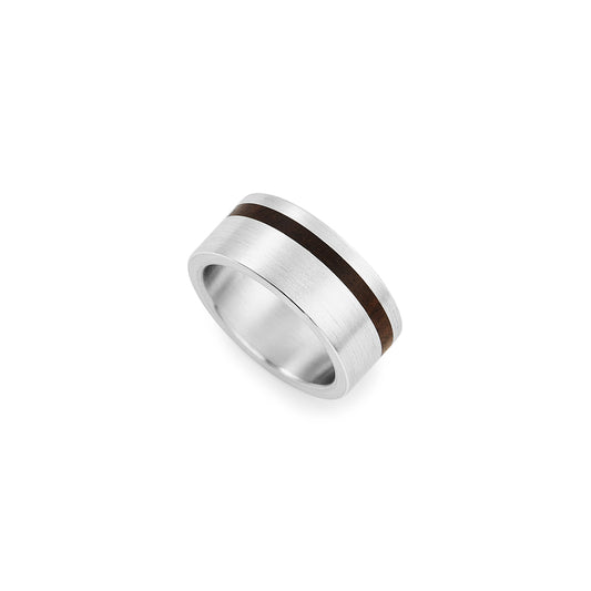 Silver and African Blackwood ring