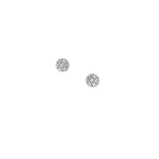 18k white gold cluster stud earrings