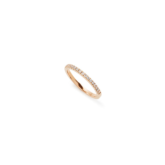 18k rose gold and diamond half eternity ring