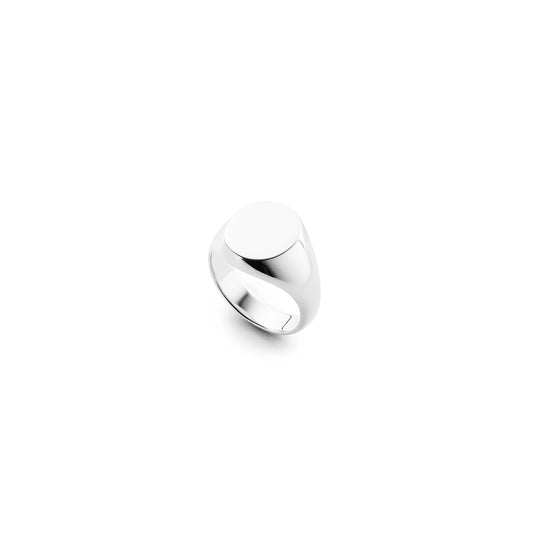 Silver oval signet ring
