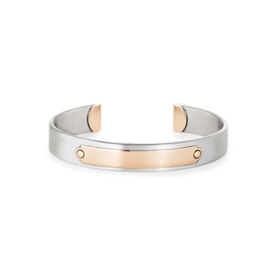 9k yellow gold and silver bangle