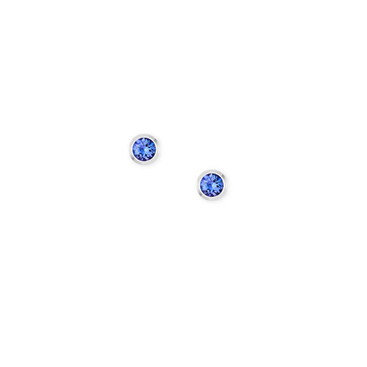 18k white gold and tanzanite stud earrings