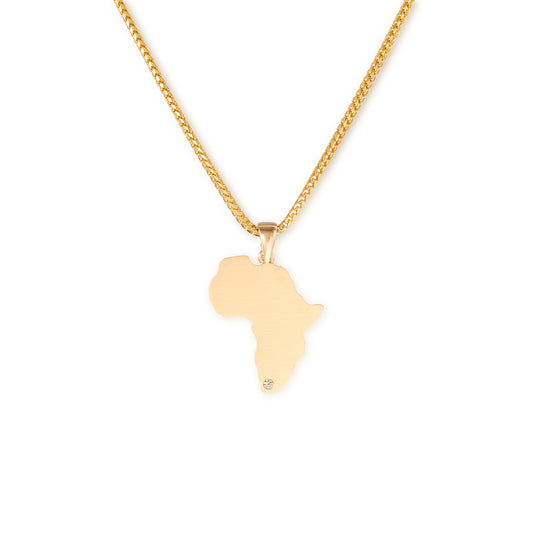 9k yellow gold large Africa pendant