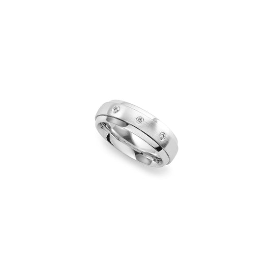 Platinum and diamond wide ring