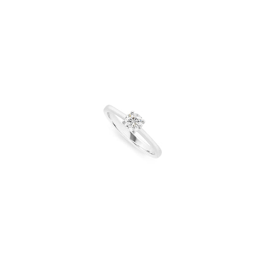 18k white gold and diamond solitaire ring