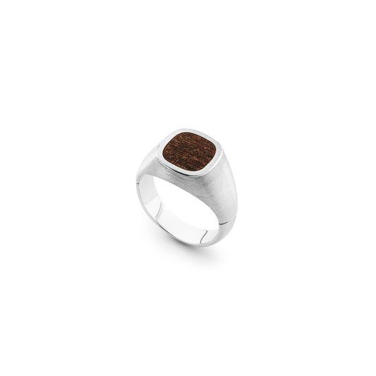 Silver and African Blackwood signet ring