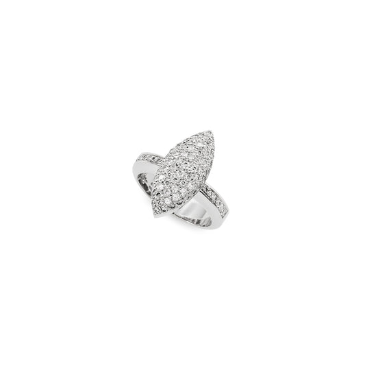 18k white gold and diamond marquise ring
