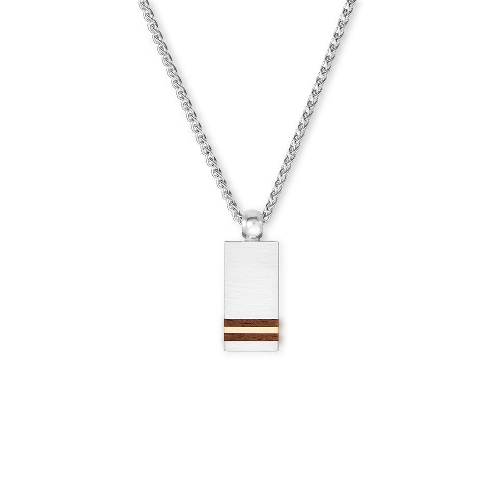 Silver, 9k yellow gold and African Blackwood pendant