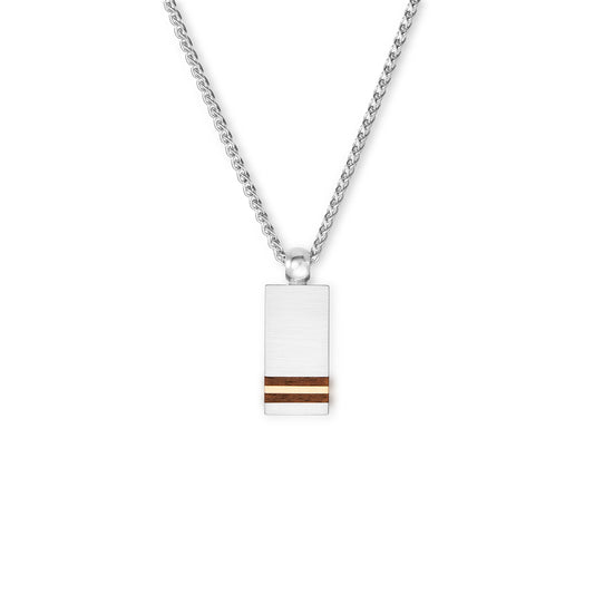 Silver, 9k yellow gold and African Blackwood pendant