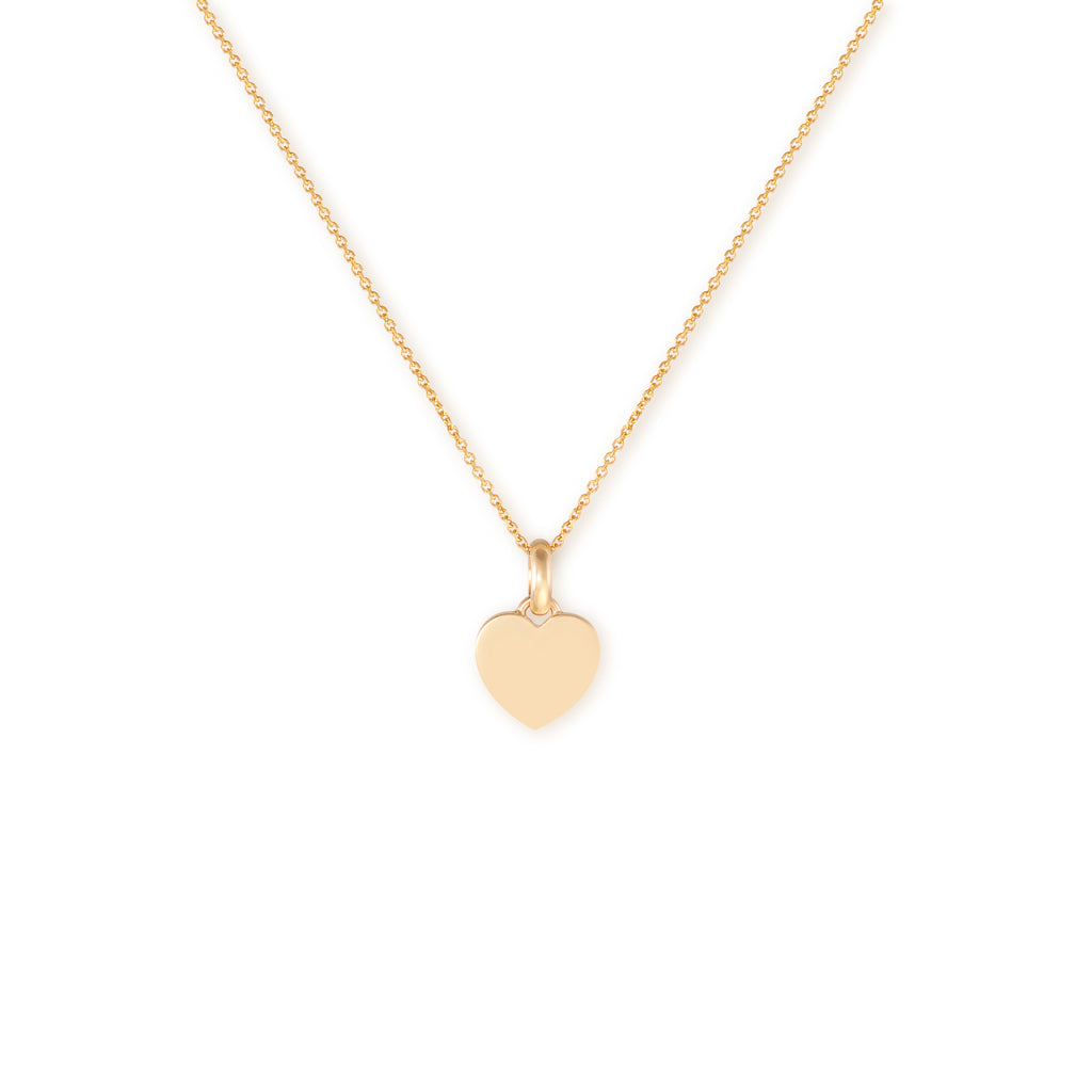 9k yellow gold flat heart pendant