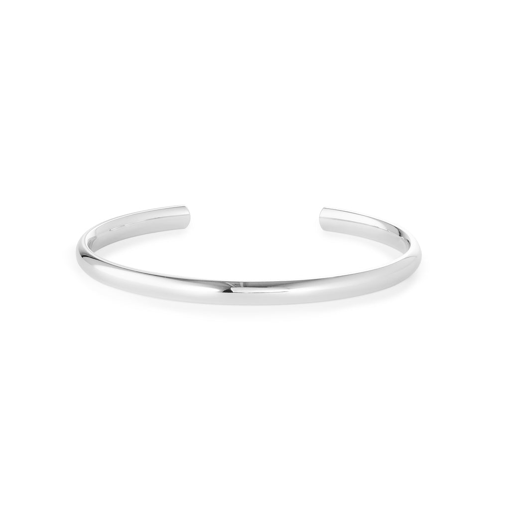 Silver half round bangle