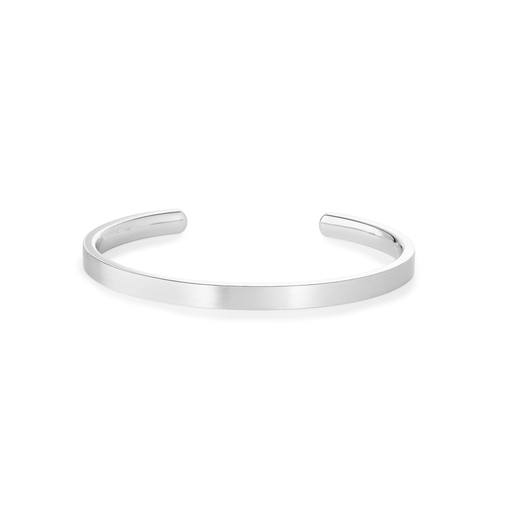 Silver flat satin matt bangle