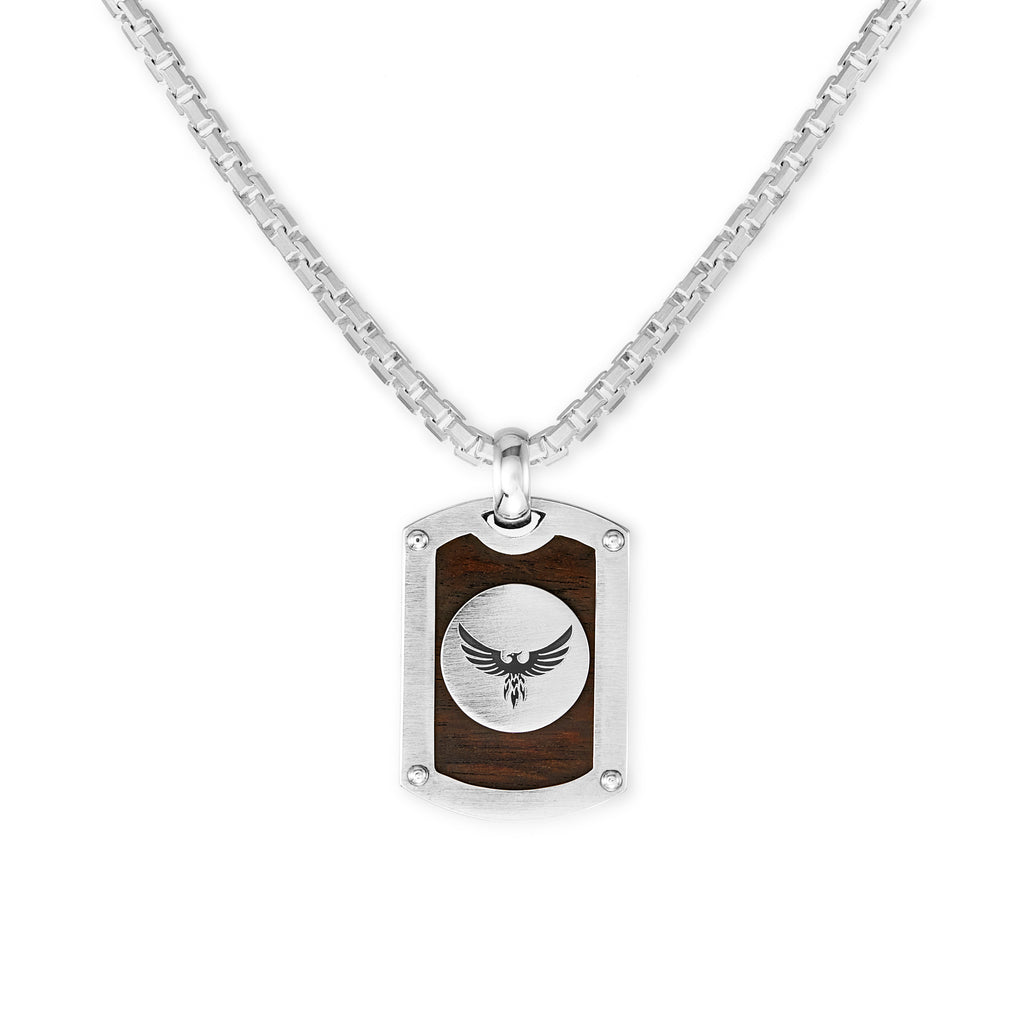 Silver and African Blackwood Phoenix pendant