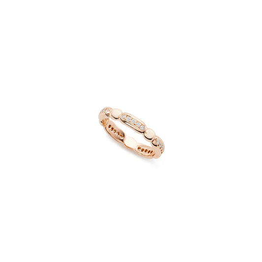 18k rose gold and diamond five station ring