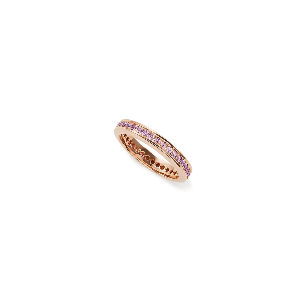 18k rose gold and pink sapphire eternity ring