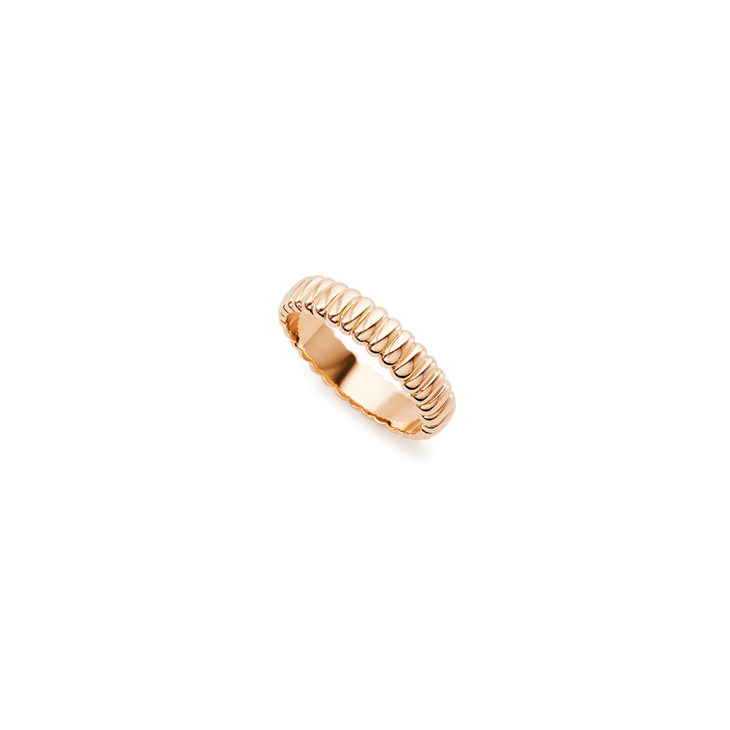 18k rose gold scalloped ring